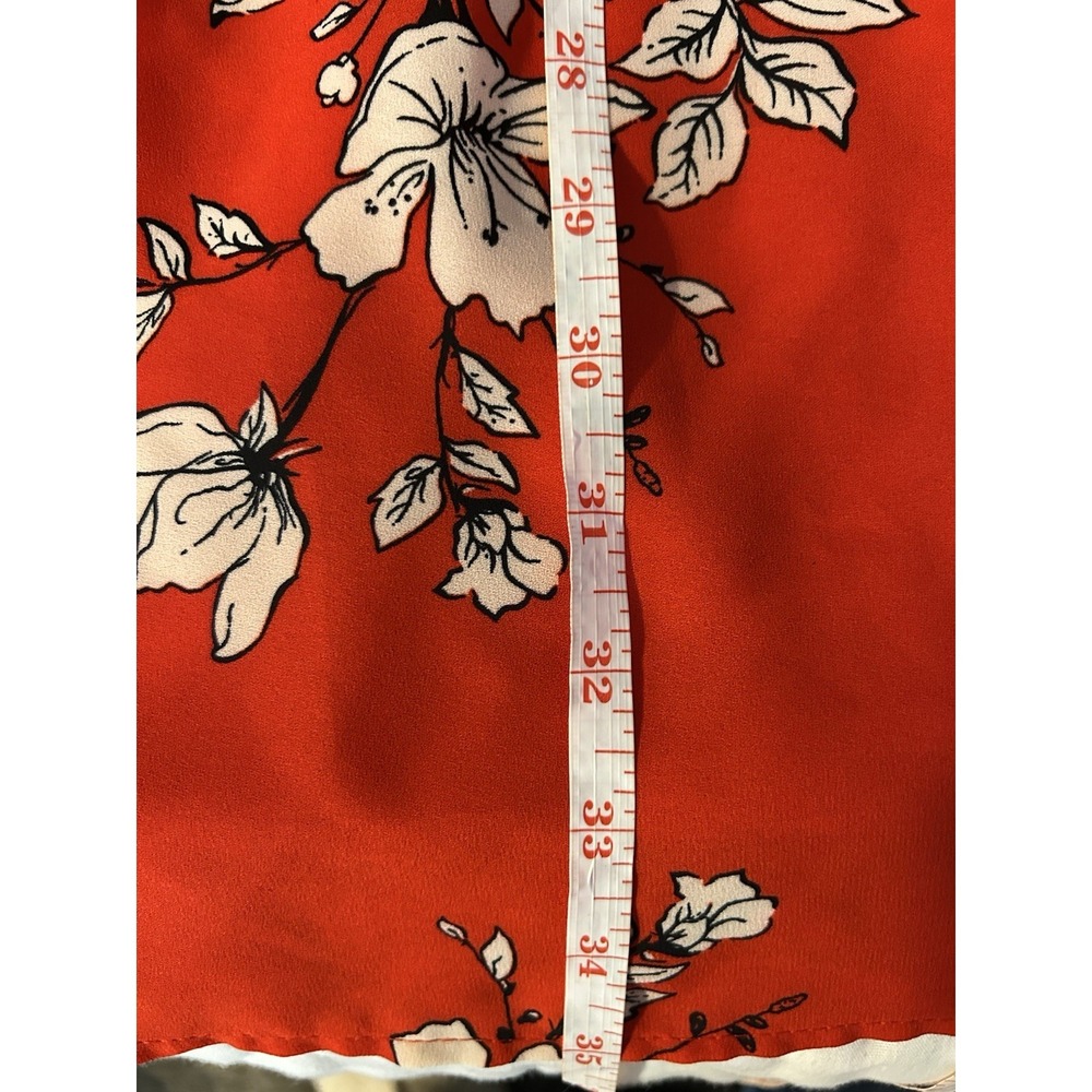 Sienna Sky Red Floral Wrap Dress L Boho Cottagecore Romantic V-Neck Mini Flutter - Picture 10 of 10